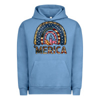 Pigment Pebble Blue merica rainbow Urban Hoodie - CowhideDigitalArt
