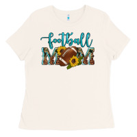 Western Leopard Camouflage Sunflowers  Glitter Mom Football Ladies Tee | Teevron