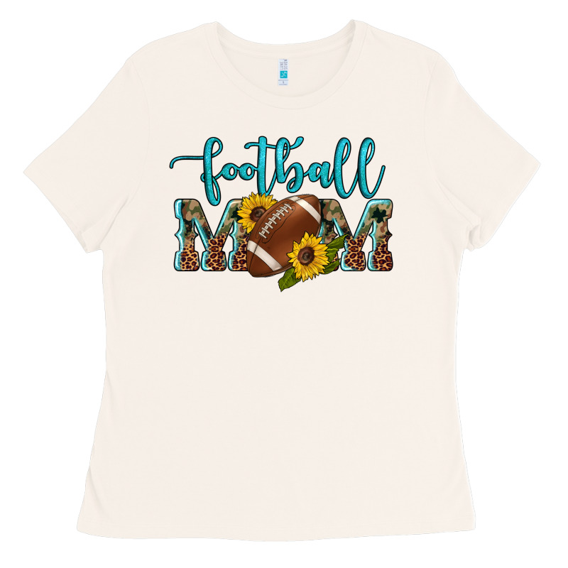 Western Leopard Camouflage Sunflowers  Glitter Mom Football Ladies Tee by Artiststas | Teevron