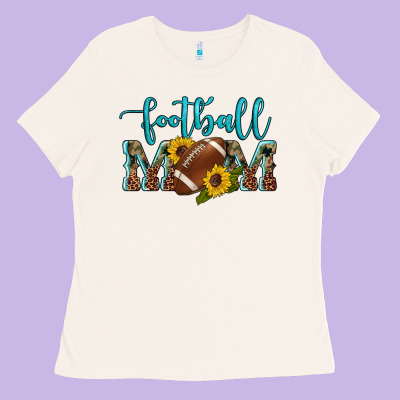 Western Leopard Camouflage Sunflowers  Glitter Mom Football Ladies Tee Designed By Artiststas