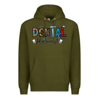 Army Green dental hygienist Premium Hoodie - CowhideDigitalArt