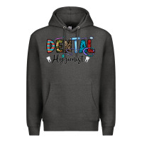 Charcoal Heather dental hygienist Premium Hoodie - CowhideDigitalArt