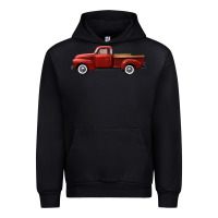 Black western red truck right side view Urban Hoodie - FaDigitalArtStudio