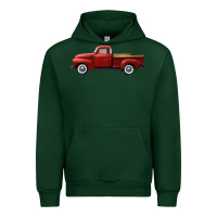 Forest Green western red truck right side view Urban Hoodie - FaDigitalArtStudio