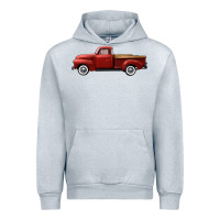 Heather Grey western red truck right side view Urban Hoodie - FaDigitalArtStudio