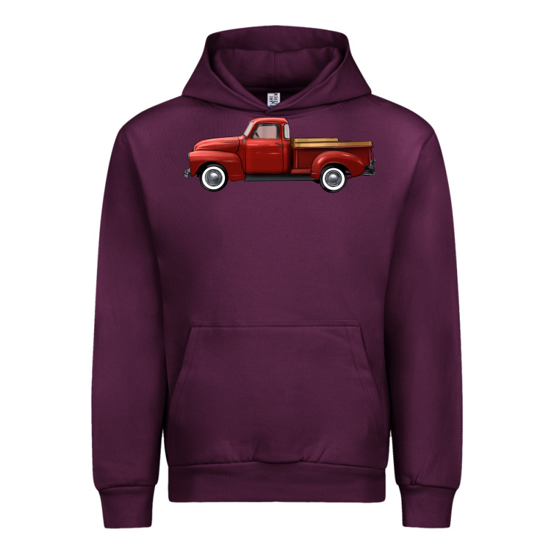 Western Red Truck Right Side View Urban Hoodie by FaDigitalArtStudio | Teevron