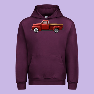 Western Red Truck Right Side View Urban Hoodie Designed By Fadigitalartstudio