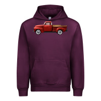 Mauve Wine western red truck right side view Urban Hoodie - FaDigitalArtStudio