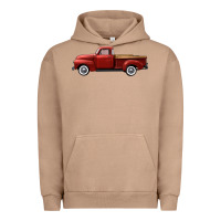 Pigment Burro western red truck right side view Urban Hoodie - FaDigitalArtStudio