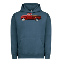 Pigment Midnight Navy western red truck right side view Urban Hoodie - FaDigitalArtStudio