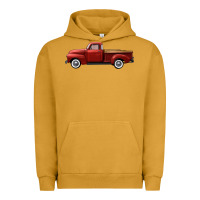 Pigment Peanut Butter western red truck right side view Urban Hoodie - FaDigitalArtStudio