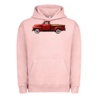 Pigment Salmon western red truck right side view Urban Hoodie - FaDigitalArtStudio