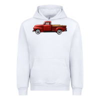 White western red truck right side view Urban Hoodie - FaDigitalArtStudio