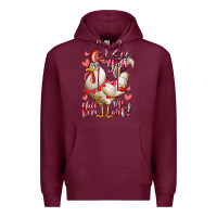 Burgundy i see you chicken me out Premium Hoodie - RacoonDesign