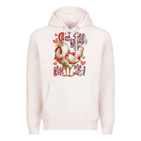 Pale Pink i see you chicken me out Premium Hoodie - RacoonDesign