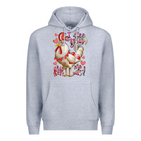 Heather Grey i see you chicken me out Premium Hoodie - RacoonDesign