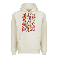 Oatmeal Heather i see you chicken me out Premium Hoodie - RacoonDesign