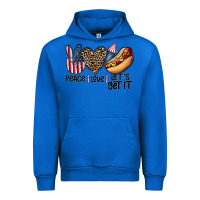 Cobalt peace love let's get it Urban Hoodie - CowhideDigitalArt