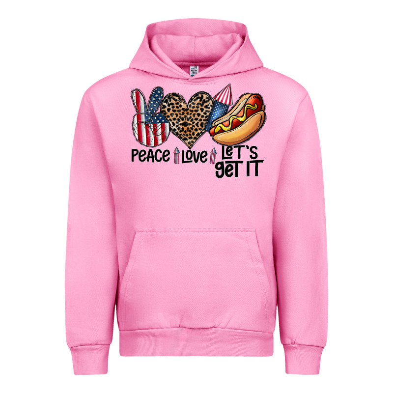 Peace Love Let's Get It Urban Hoodie by CowhideDigitalArt | Teevron