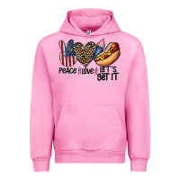 Fuchsia Pink peace love let's get it Urban Hoodie - CowhideDigitalArt