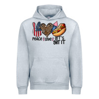 Heather Grey peace love let's get it Urban Hoodie - CowhideDigitalArt