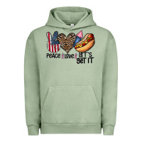 Pigment Oil Green peace love let's get it Urban Hoodie - CowhideDigitalArt
