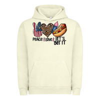 Pigment Pistachio peace love let's get it Urban Hoodie - CowhideDigitalArt
