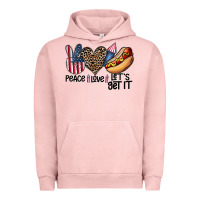 Pigment Salmon peace love let's get it Urban Hoodie - CowhideDigitalArt