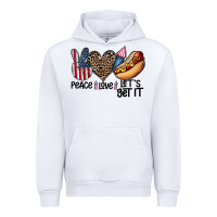 White peace love let's get it Urban Hoodie - CowhideDigitalArt