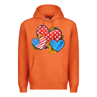 Carrot usa flag hearts with sunflower Premium Hoodie - HRA Design Shop
