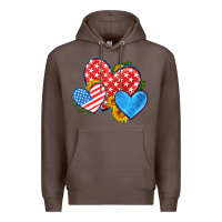 Coffee usa flag hearts with sunflower Premium Hoodie - HRA Design Shop