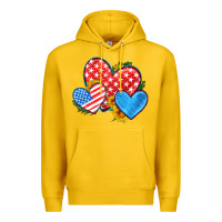 Lemon usa flag hearts with sunflower Premium Hoodie - HRA Design Shop
