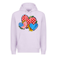 Lilac usa flag hearts with sunflower Premium Hoodie - HRA Design Shop