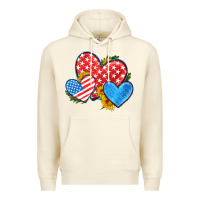 Sandshell usa flag hearts with sunflower Premium Hoodie - HRA Design Shop