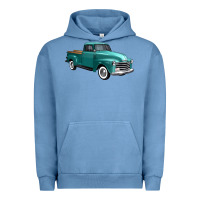 Pigment Pebble Blue western truck 34 view Urban Hoodie - FaDigitalArtStudio