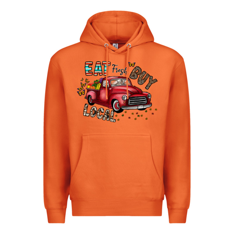 Eat Fresh Buy Local Premium Hoodie by CowhideDigitalArt | Teevron