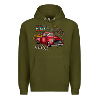 Army Green eat fresh buy local Premium Hoodie - CowhideDigitalArt