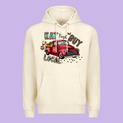 Eat Fresh Buy Local Premium Hoodie Designed By Cowhidedigitalart