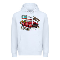 White eat fresh buy local Premium Hoodie - CowhideDigitalArt