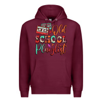Burgundy old school playlist cassette Premium Hoodie - FaDigitalArtStudio