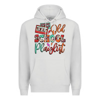 Dove Grey old school playlist cassette Premium Hoodie - FaDigitalArtStudio