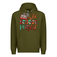 Army Green old school playlist cassette Premium Hoodie - FaDigitalArtStudio