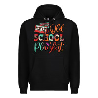Black old school playlist cassette Premium Hoodie - FaDigitalArtStudio