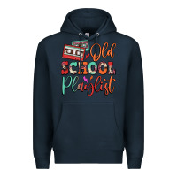 Navy old school playlist cassette Premium Hoodie - FaDigitalArtStudio
