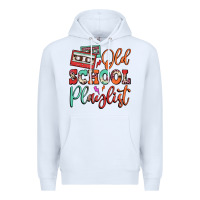 White old school playlist cassette Premium Hoodie - FaDigitalArtStudio