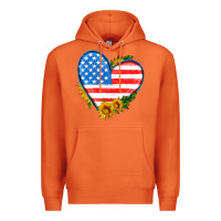 Carrot usa flag heart with sunflower Premium Hoodie - HRA Design Shop