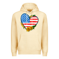 Pina Colada usa flag heart with sunflower Premium Hoodie - HRA Design Shop