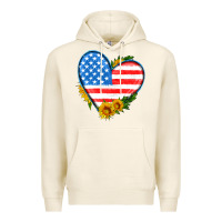 Tofu usa flag heart with sunflower Premium Hoodie - HRA Design Shop