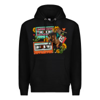 Black rodeo sunflower cactus cassette Premium Hoodie - FaDigitalArtStudio