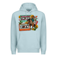 Blue Mist rodeo sunflower cactus cassette Premium Hoodie - FaDigitalArtStudio